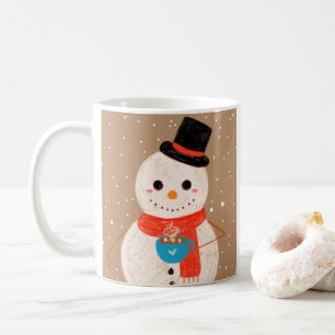 Mug Bonhomme de neige avec chocolat chaud
