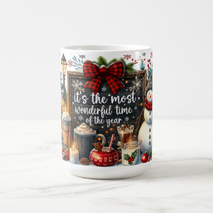 Mug Bonhomme de neige avec panneau d'ardoise et décora