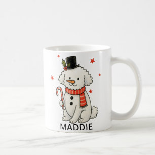 Mug Bonhomme de neige caniche Noël Chien