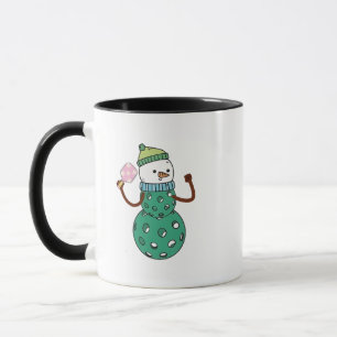 Mug Bonhomme de neige de pickleball Noël drôle de Xmas
