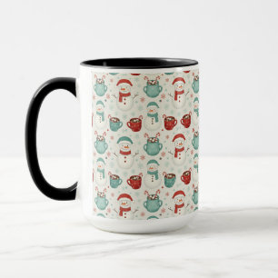 Mug Bonhomme de neige et chocolat chaud Noël motif san