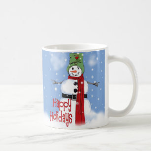 Mug Bonhomme de neige joyeux avec chapeau et écharpe r