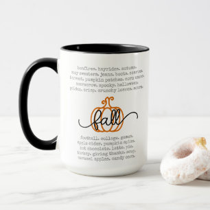 Mug Bonjour Automne Définition Mots Citrouille Automne
