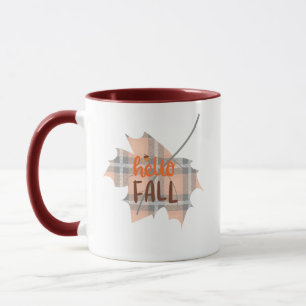 Mug Bonjour automne feuille plaid