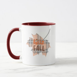 Mug Bonjour automne feuille plaid