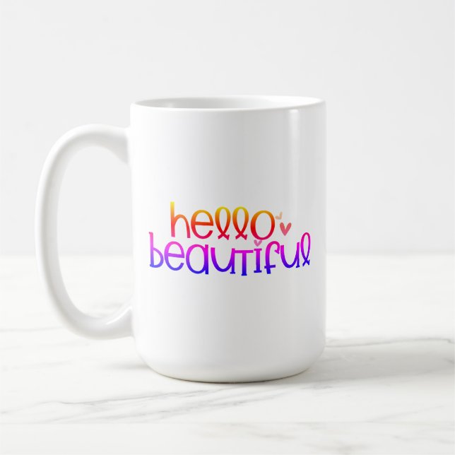 Mug Bonjour belle flirtin Love Saint Valentin cadeau (Gauche)