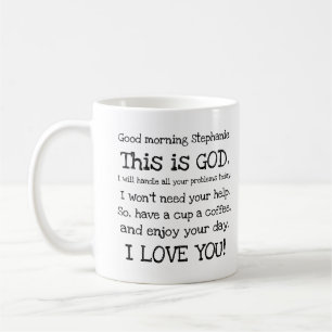 Mug Bonjour, C'est Dieu, Personnalisé
