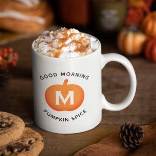 Mug Bonjour Citrouille Spice Orange Monogramme Citroui