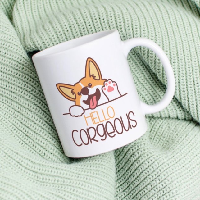 Mug Bonjour Corgi Chien (Créateur téléchargé)