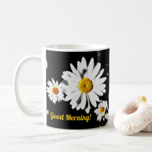 Mug Bonjour ! Coutume rustique d'art de marguerite de