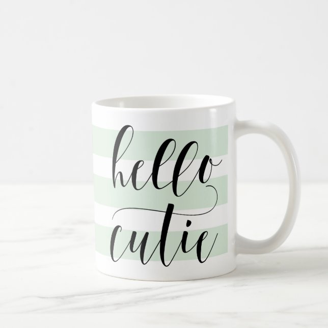 Mug Bonjour Cutie Moderne Calligraphie | Tracées de me (Droite)