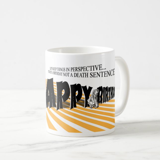 MUG BONJOUR D'ANNIVERSAIRE "PERSPECTIVE" ODDBALL (Devant droit)