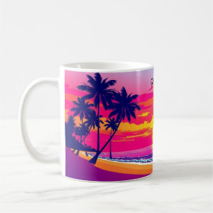 Mug Bonjour depuis le Wrap Tropical Coucher de Soleil