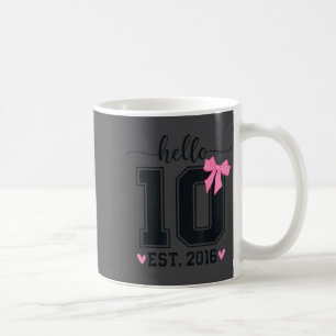 Mug Bonjour Dix Est 2016 10e Anniversaire Coquette Nœu