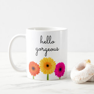 Mug Bonjour Gorgeous Gerbera Daisies Girly Chic Floral