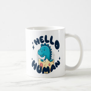 Mug Bonjour humain drôle dinosaure