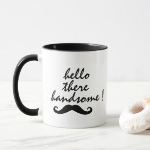 Mug Bonjour Il Beau" Drôle Ligne de ramassage