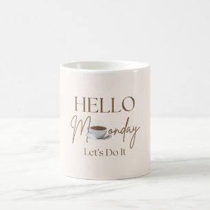 Mug Bonjour Lundi Pastel Crème Beige