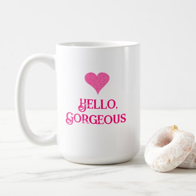 Mug Bonjour, Magnifique (Avec donut)