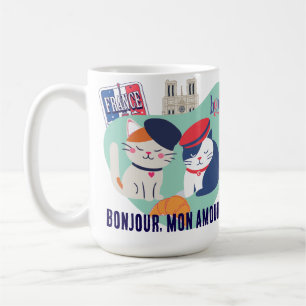 Mug Bonjour Mon Amour   Chats de la culture française 