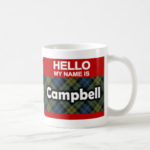 Mug Bonjour Mon nom est Campbell Scottish Tartan