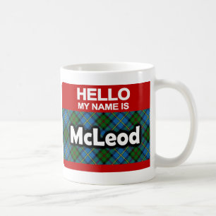Mug Bonjour Mon nom est McLeod Scottish Clan Tartan