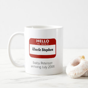 Mug "Bonjour Mon Nom Est" Oncle Grossesse Révélation
