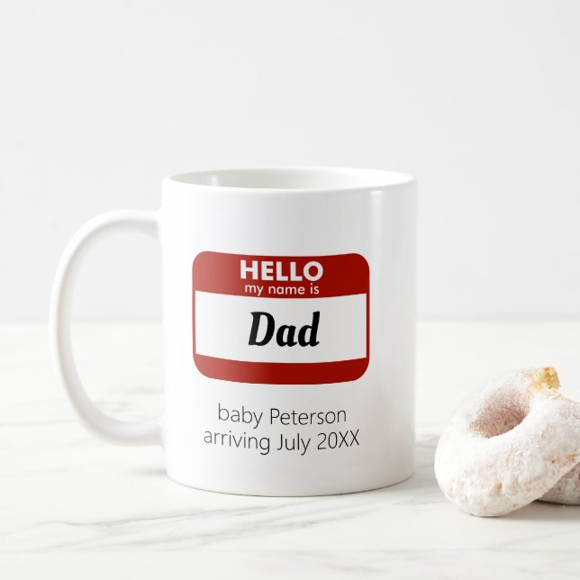 Mug "Bonjour Mon Nom Est" Reveille Personnalisée De Gr (Avec donut)