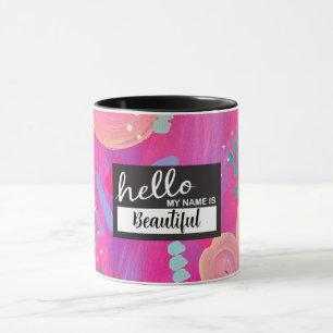 Mug Bonjour Mon nom est rose Jouer Fille Esthétique