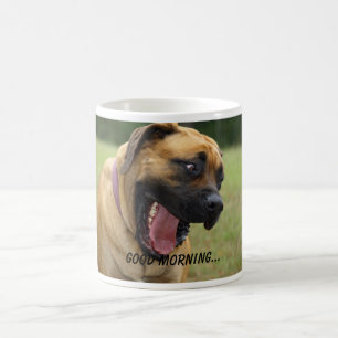 Mug Bonjour - sourire anglais de baîllement de chien