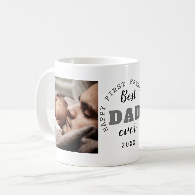 Mug Bonne 1ère Fête des pères 2022 Photo Meilleur Papa (Devant gauche)