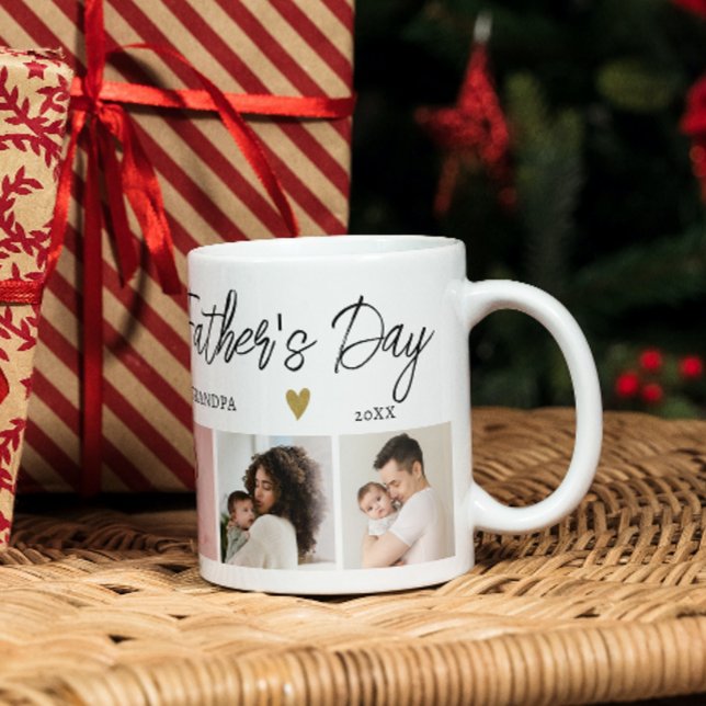 Mug Bonne 1ère Fête des pères En Grand-Père 5 Photo Co (Créateur téléchargé)