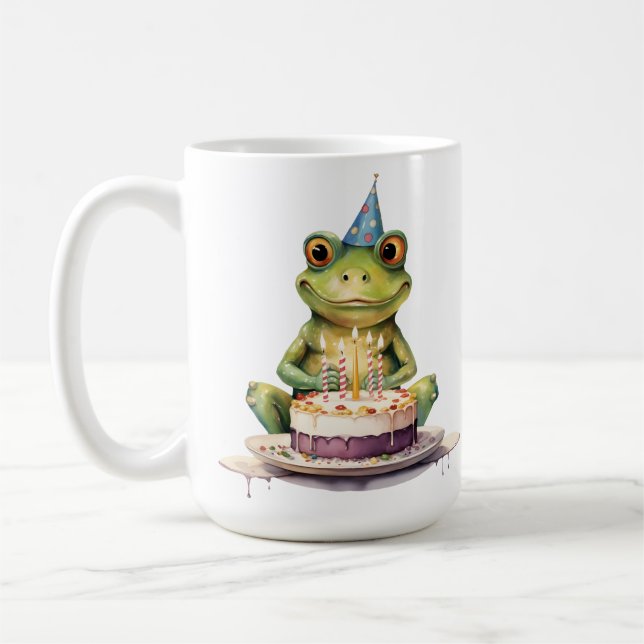Mug Bonne Anniversaire Funny grenouille (Gauche)