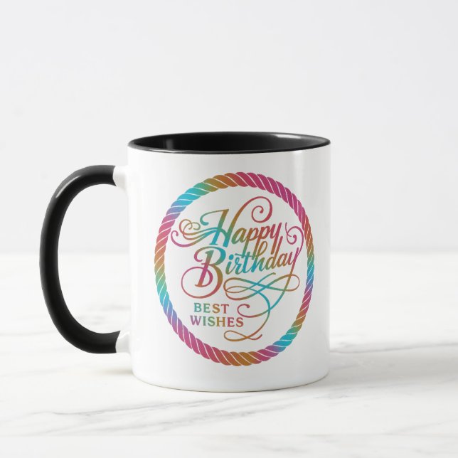 Mug Bonne Anniversaire Meilleurs Voeux | Café Mug/Coup (Gauche)