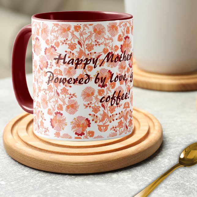 Mug Bonne fête des mères avec Floral Lehenga Motif (Créateur téléchargé)