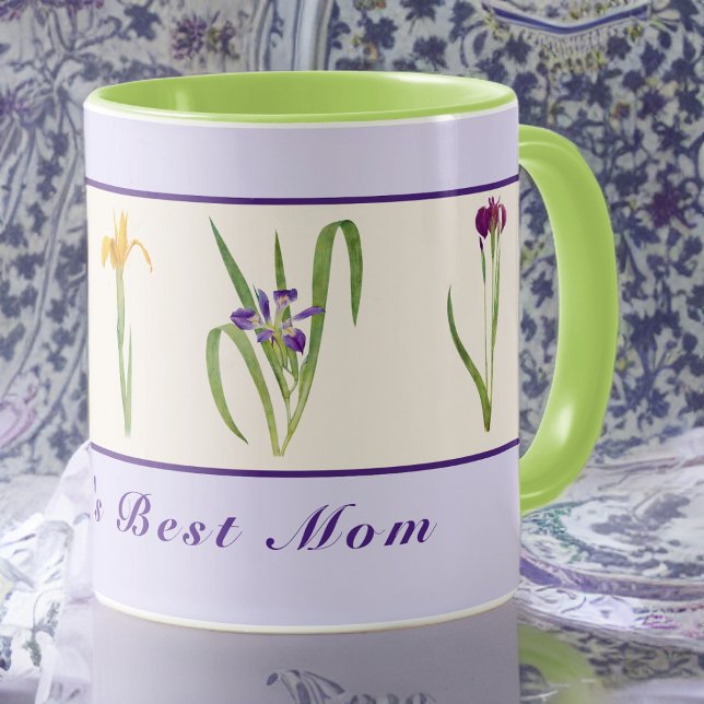 Mug Bonne fête des mères Purple Irises Meilleure maman (Créateur téléchargé)