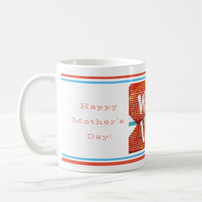 Mug Bonne fête des mères Réveillez-vous, je vous aime! (Gauche)