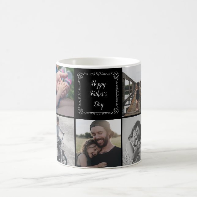 Mug Bonne Fête des pères Avec 9 Photos Personnalisées  (Centre)