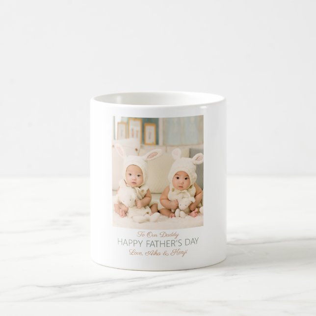 Mug Bonne Fête des pères Custom Photo Twins (Centre)