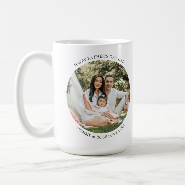 Mug Bonne Fête des pères Papa Round Photo Simple Cadea (Gauche)