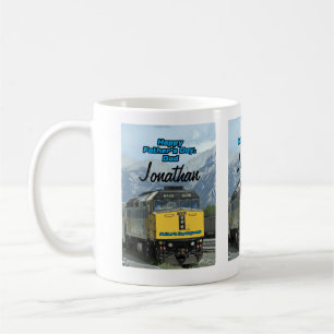 Mug Bonne Fête des pères Yellow Railroad Train Engine