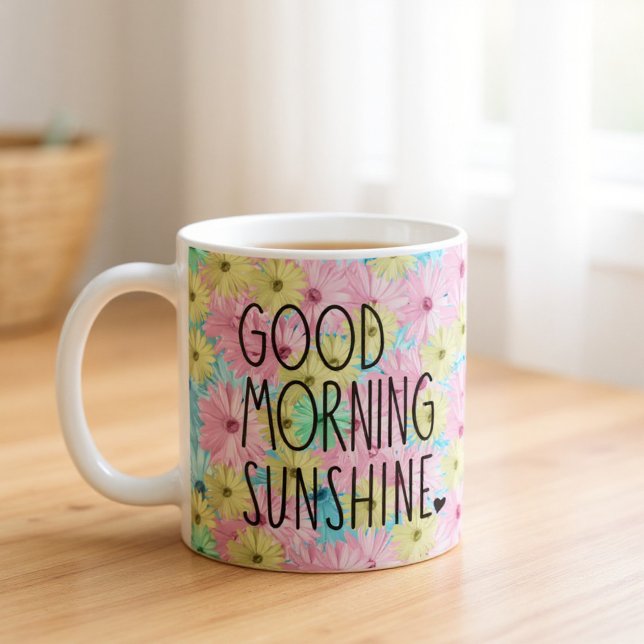 Mug Bonne matinée soleil floral (Créateur téléchargé)