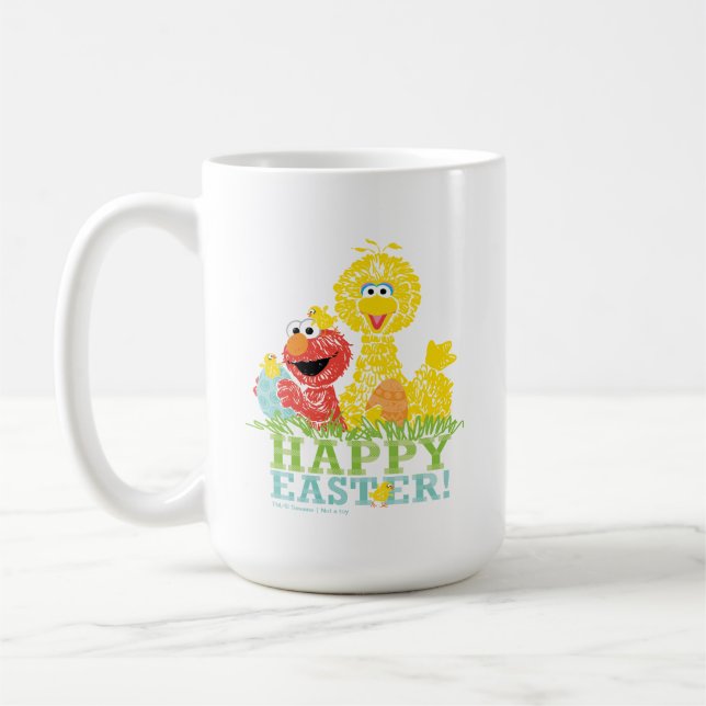 Mug Bonne Pâques d'Elmo & Big Bird (Gauche)