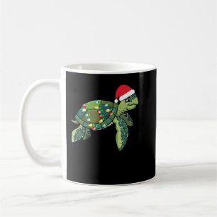 Mug Bonne Placidité Noël Tortue de mer avec chapeau de
