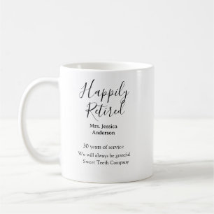 Mug Bonne retraite ajouter le nom années de service à 