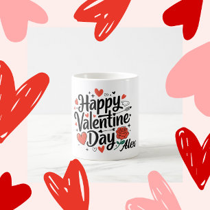 Mug Bonne Saint Valentin coeur rose romantique sur bla