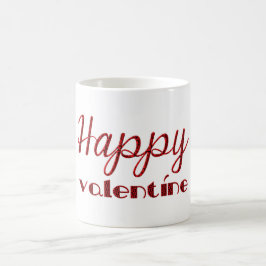 Mug Bonne Valentine Rouge Noir Cupidon Typographie
