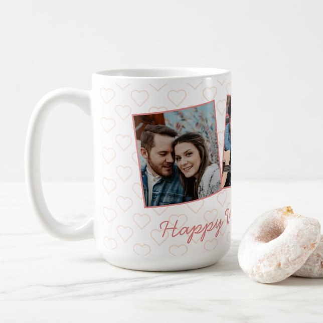 Mug Bonne Valentines mignonne 3 Motif de coeur photo (Avec donut)