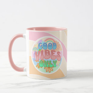 Mug Bonne Vibration Uniquement Rétro Vintage