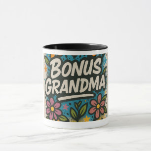 Mug Bonus Grandma Mug-Floral & Cadeau Amusant